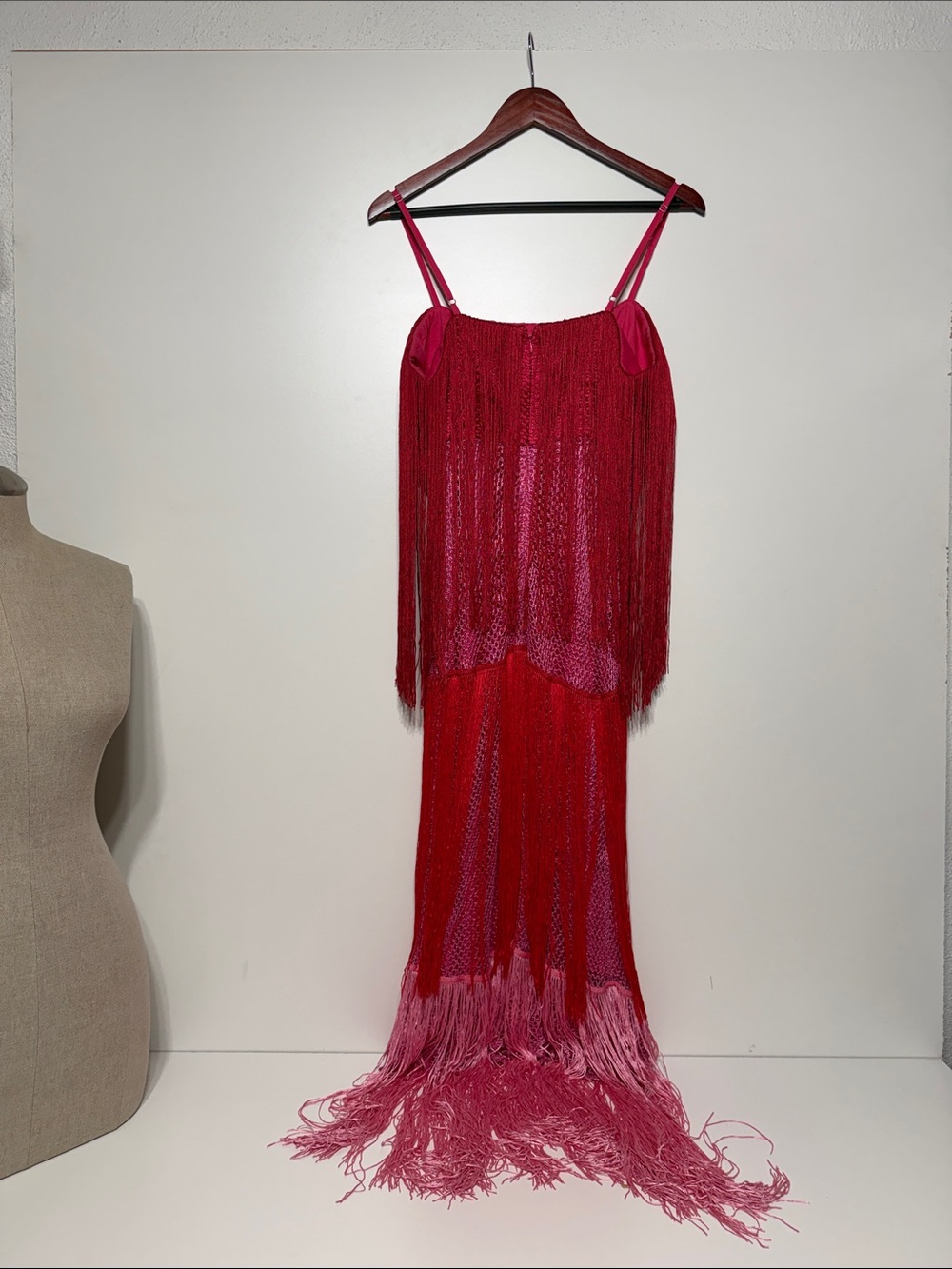 Anthropologie Let me Be Tiered Fringe Ombré Dress - Picture 3 of 17